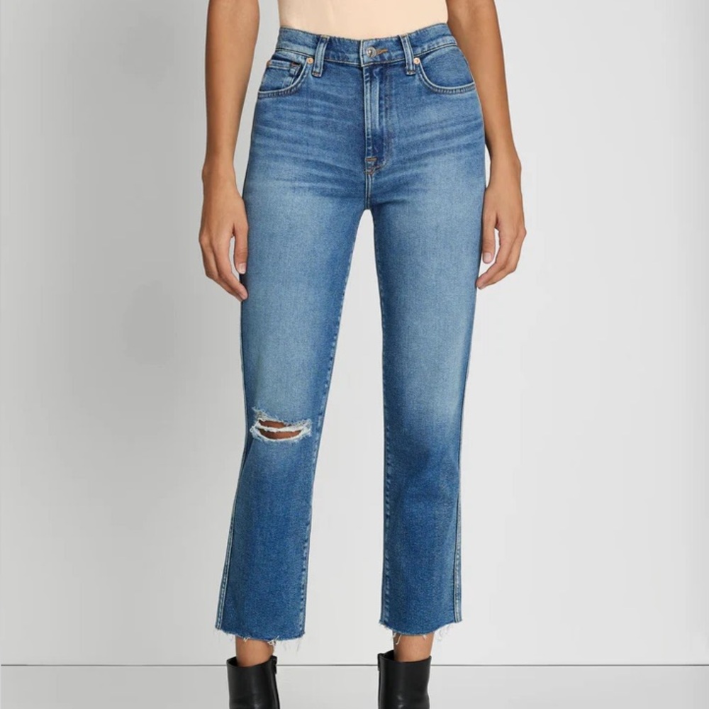 Women's Blue Distressed Jeans
